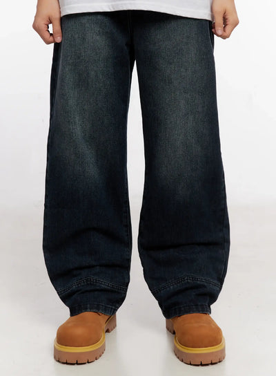 mens-wester-wide-leg-jeans-io528 / Dark blue