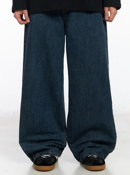 mens-essential-wide-leg-jeans-ia501 / Dark blue