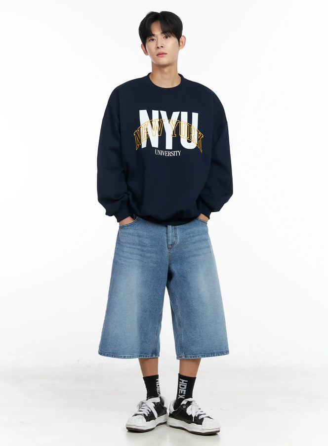 mens-embroidered-crewneck-sweatshirt-im523 / Dark blue