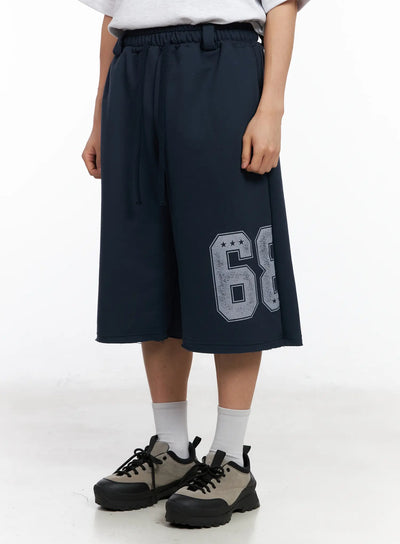 mens-logo-print-bermuda-sweat-shorts-ia502 / Dark blue