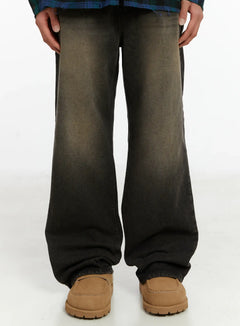 mens-loose-fit-wide-jeans-id523 / Dark gray