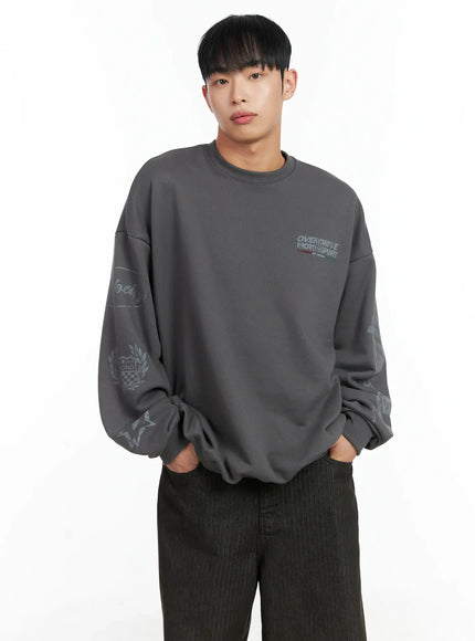 mens-oversized-graphic-sweatshirt-in518-1 / Dark gray