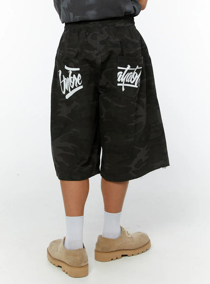 mens-camo-bermuda-shorts-dark-gray-iy513 / Dark gray