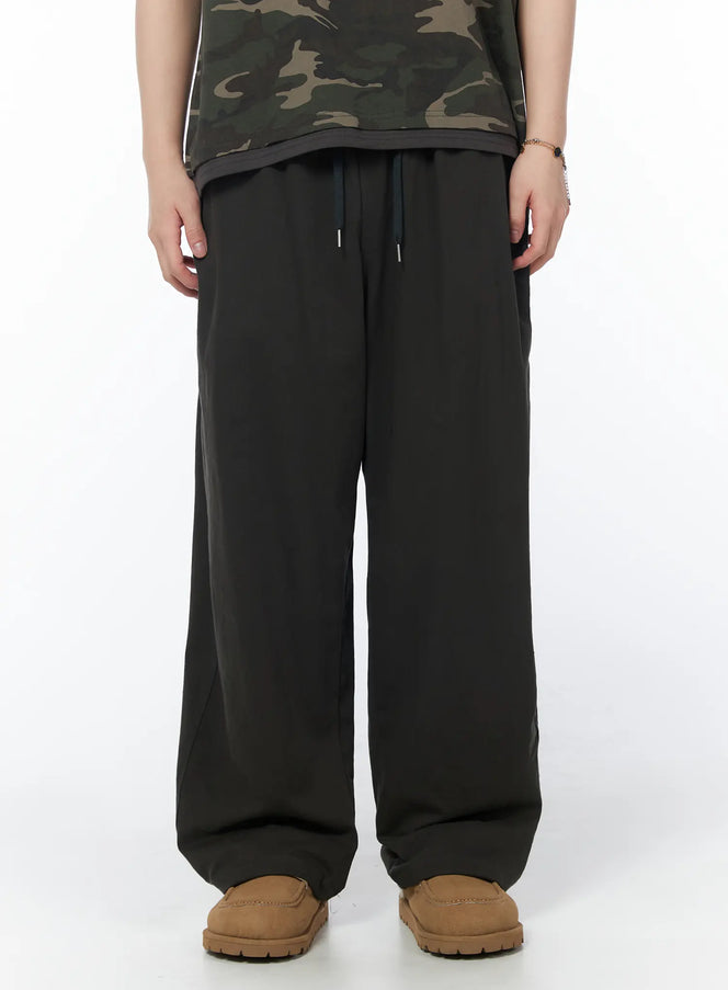 mens-relaxed-fit-track-pants-dark-green-iy522 / Dark green