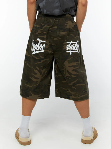 mens-camo-bermuda-shorts-dark-green-iy513 / Dark green