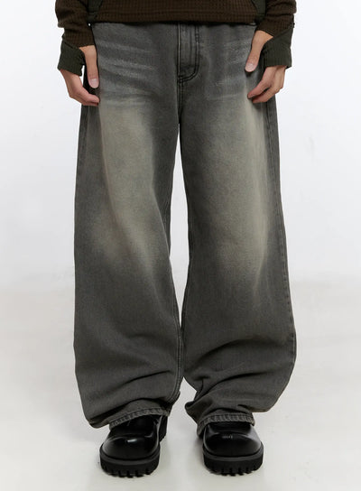 mens-wide-washed-jeans-is530 / Gray