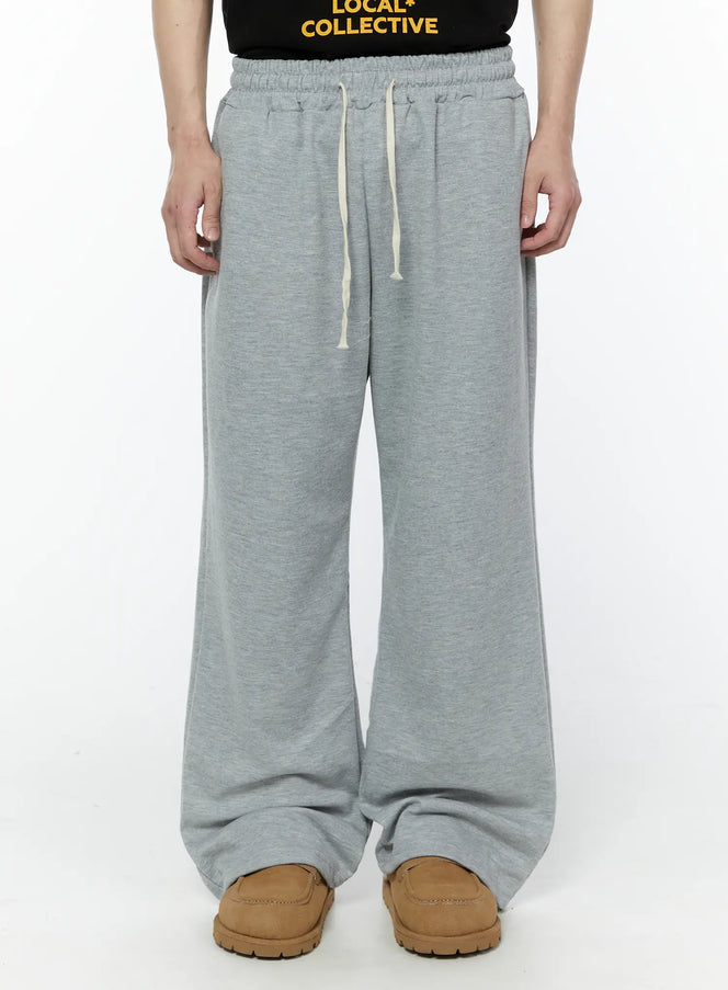 Men's Gray Semi-Wide Sweatpants IA530
