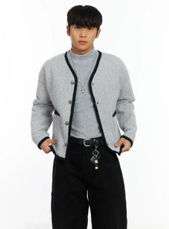 mens-wool-blend-tweed-jacket-if504 / Gray