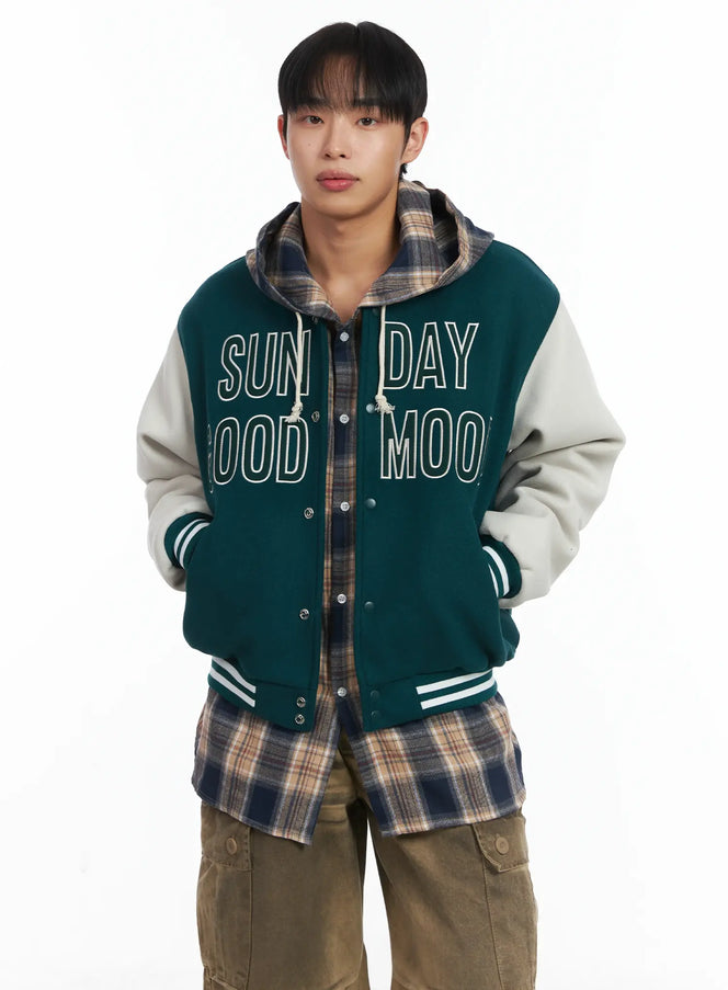 dark-green-lettered-varsity-jacket-id515 / Green