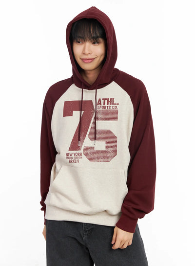 mens-retro-graphic-hoodie-im511 / Light beige