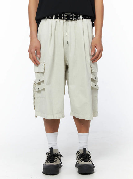 mens-beige-cargo-bermuda-shorts-iu503 / Light beige