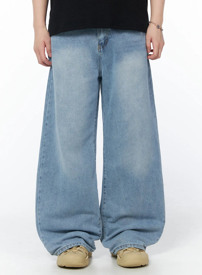 mens-alvin-wide-leg-jeans-iy525 / Light blue