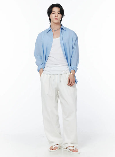 mens-casual-button-up-shirt-iy525 / Light blue
