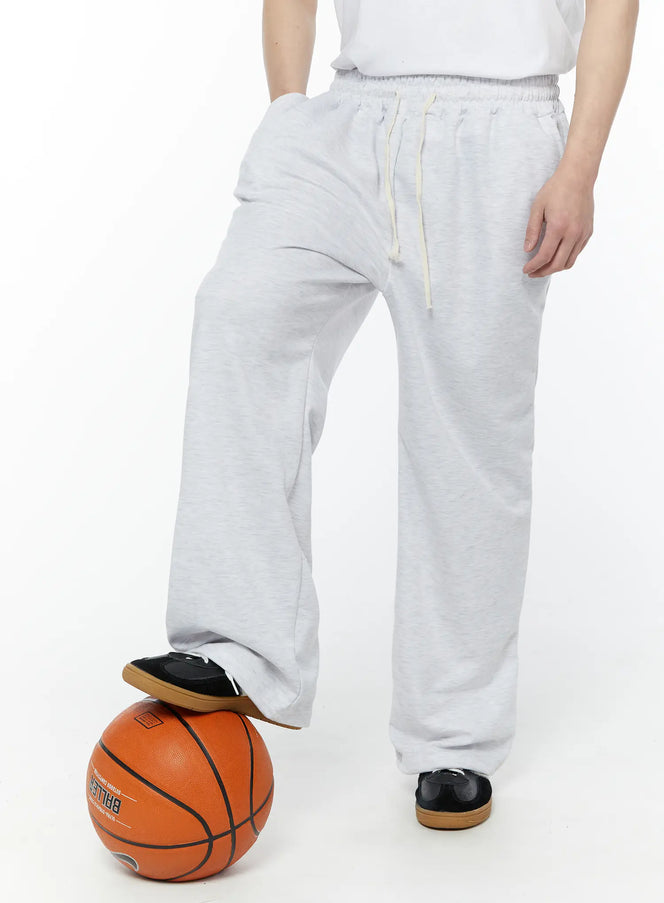mens-wide-leg-sweatpants-light-gray-iy504 / Light gray