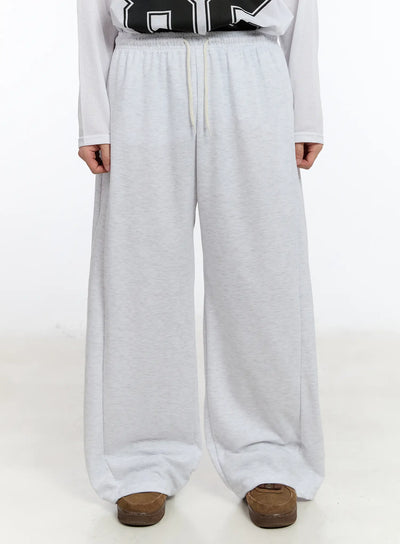 mens-basic-wide-leg-sweatpants-ia508 / Light gray