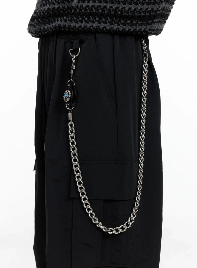 stone-accent-belt-chain-io506 / Silver