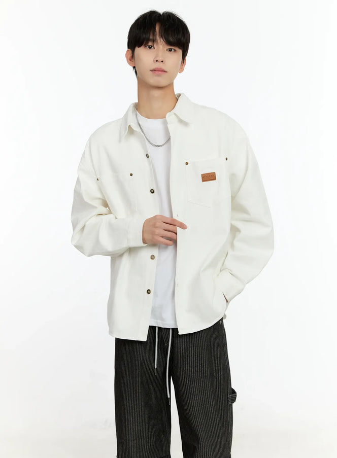 mens-patchwork-pocket-shirt-in503 / White