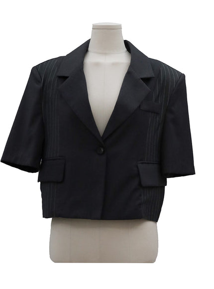Striped Cropped Tailored Jacket OY25