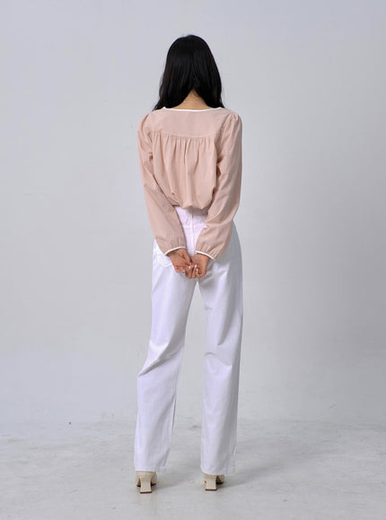 Straight Leg Cotton Pants OM331