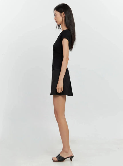 Round Neck Short-Sleeve Top IL528
