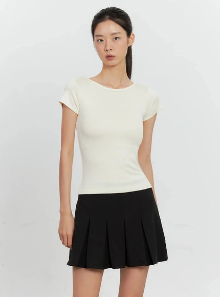 Round Neck Short-Sleeve Top IL528