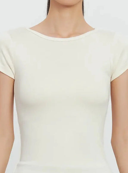 Round Neck Short-Sleeve Top IL528