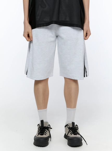 mens-black-stripe-track-shorts-light-gray-ia517