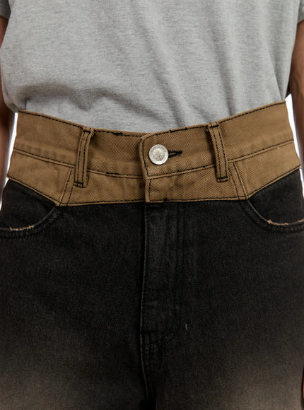 mens-two-tone-contrast-flare-jeans-in528