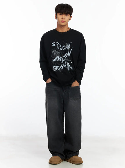 mens-graphic-long-sleeve-tee-if506 / Black