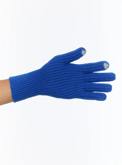embroidered-patch-smart-touch-gloves-in512 / Blue