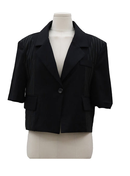 Striped Cropped Tailored Jacket OY25