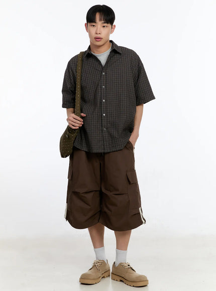 mens-plaid-short-sleeve-button-up-shirt-ia507