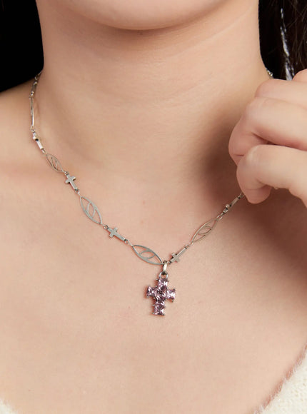 Cross Pendant Necklace IN528