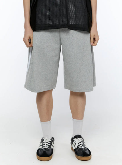 mens-black-stripe-track-shorts-gray-ia517