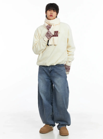 mens-warm-ny-graphic-sweatshirt-ij512 / Light beige