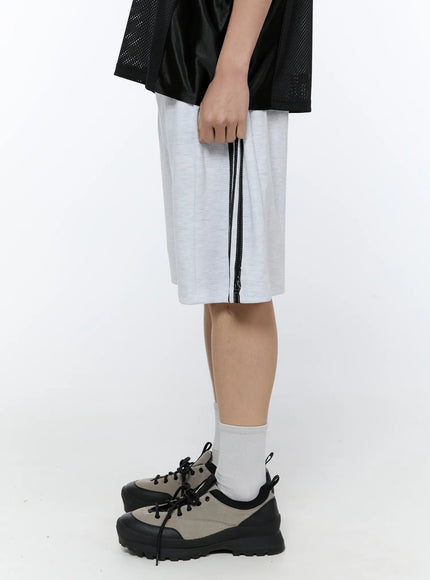 mens-black-stripe-track-shorts-light-gray-ia517