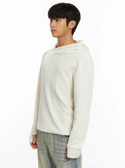 mens-waffle-knit-henley-neck-hoodie-if504