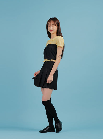Basic Formal Pleated Mini Skirt BA27