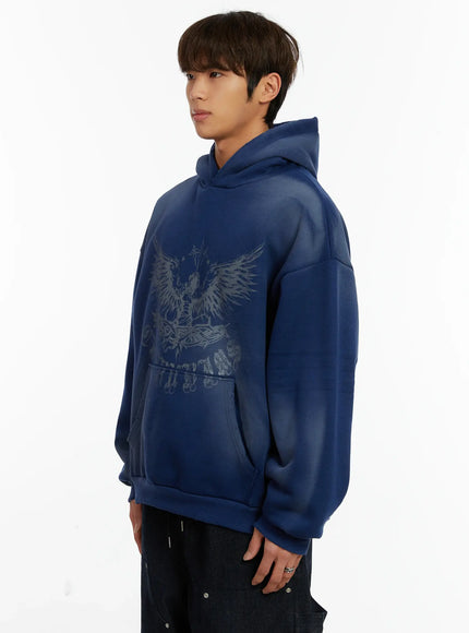 Men's Graphic Washed Fleece Hoodie ID523