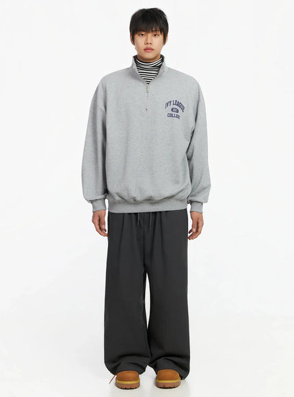 Men's Wide Leg Graphic Cotton Pants IJ527