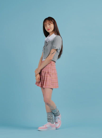 Plaid Pleated Tennis Skirt BA27