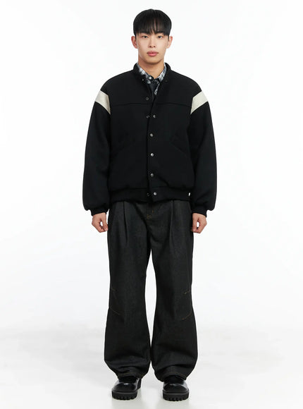 Men's Pintuck Jeans (Black)  IN518