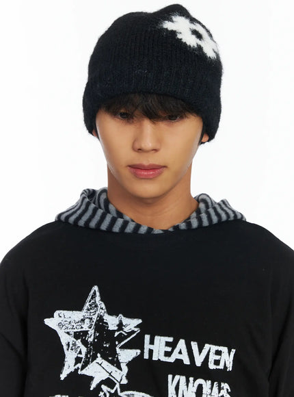 flower-knit-beanie-black-if506