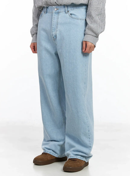 Men's Light Washed Wide Leg Jeans IM511