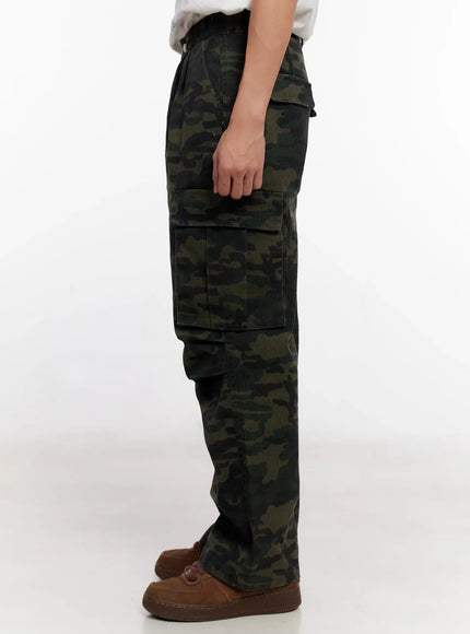 Men's Camo Parachute Cargo Pants IO523