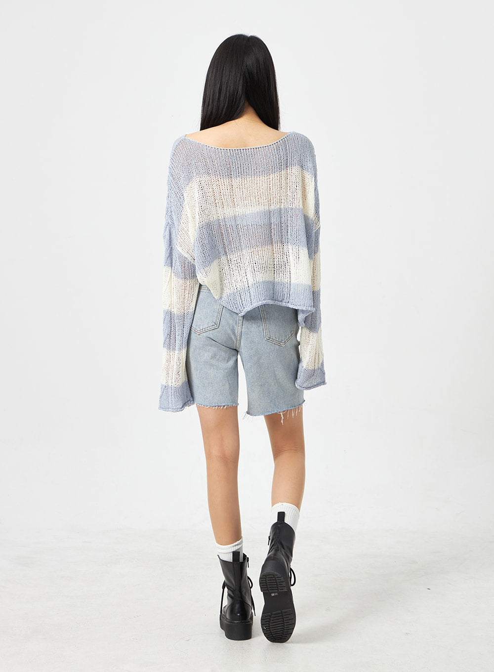 Mesh Stripe Sweater BA310