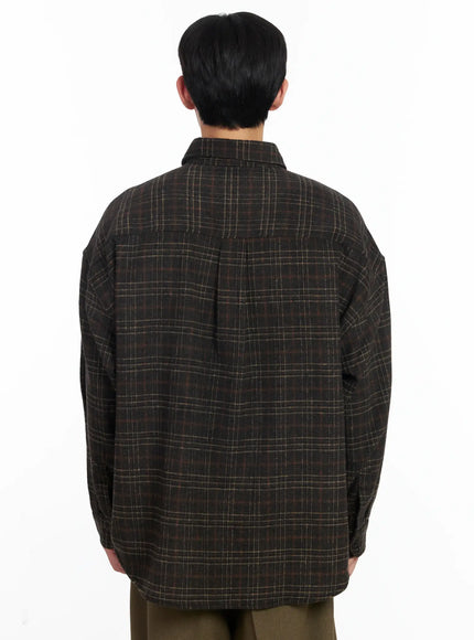 mens-ueban-wool-checkered-long-sleeve-jacket-ij521