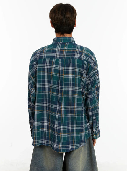 Men's Oversized Plaid Shirt ID524