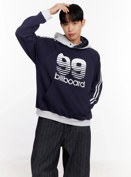 Men's 99 Billboard Print Hoodie IO523