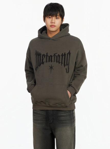 mens-patch-stitch-fleece-hoodie-if503 / Dark green